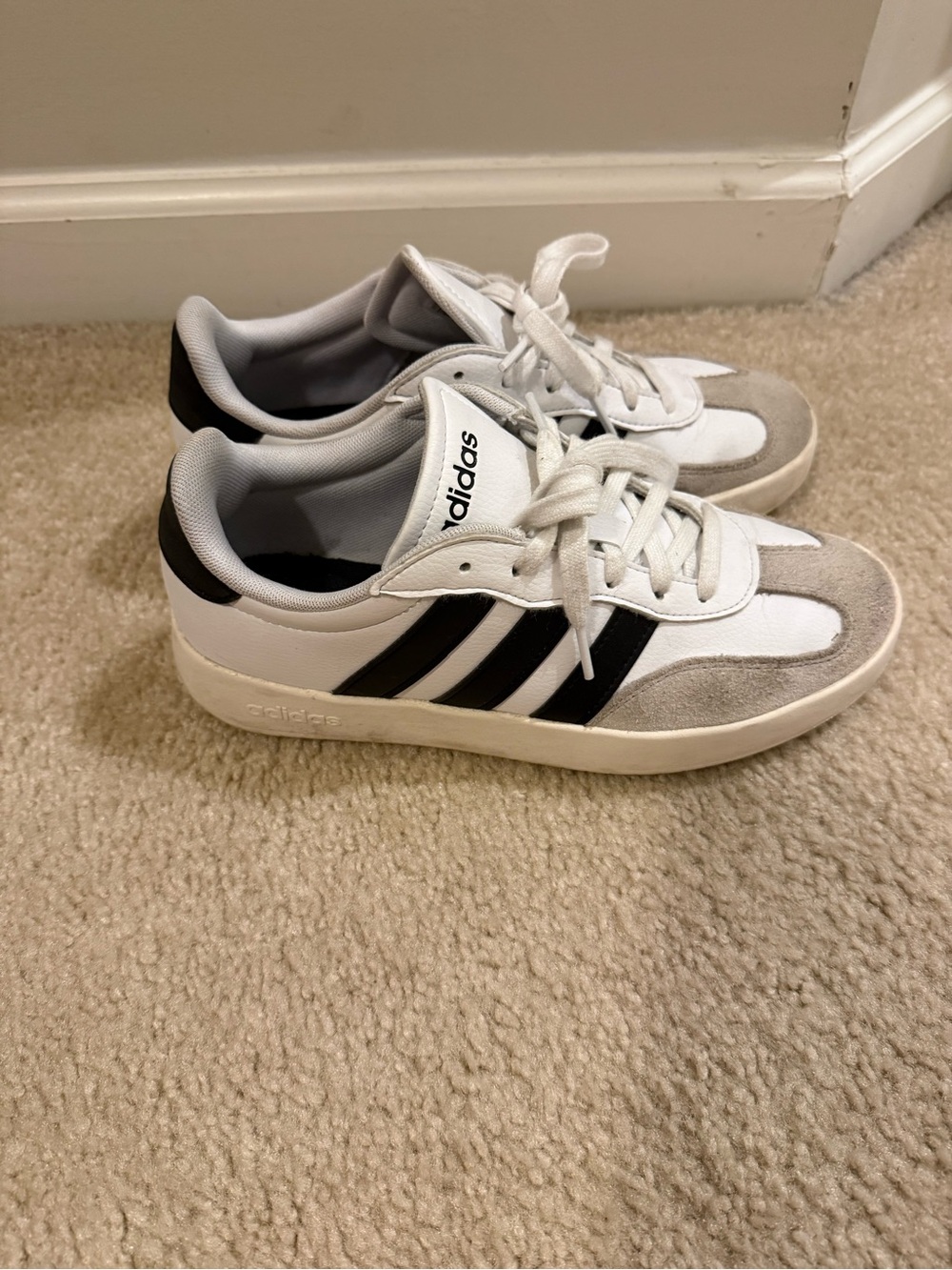 adidas Women's White Black Grey Retro Trainer Sneakers